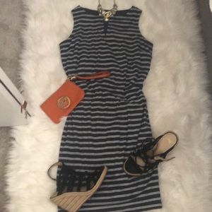 Athleta blue and white dress